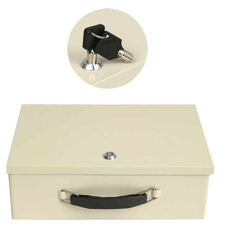 Portable Fire Safe Box with Key Lock Safety Deposit Box for Home ...