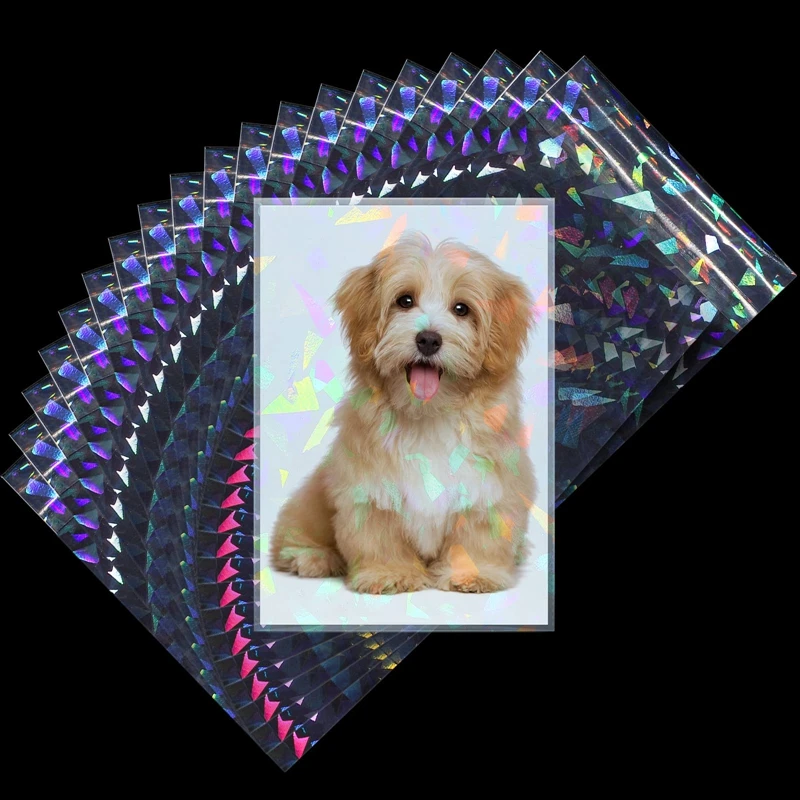 New Broken Glass Gemstone Laser Flashing Card Sleeves Holographic Games  Magic Card Sleeve Trading Card Protective Cover Sleeves