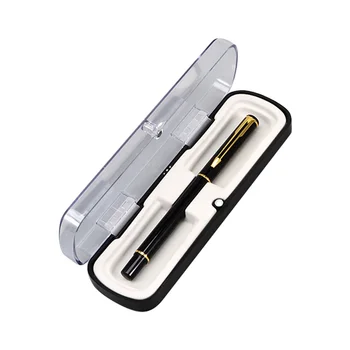 Universal Flip Open Black & Transparent Plastic Pen Box Gift Magnet Box Customized Pen Case with Logo Gilding Silver Stamping