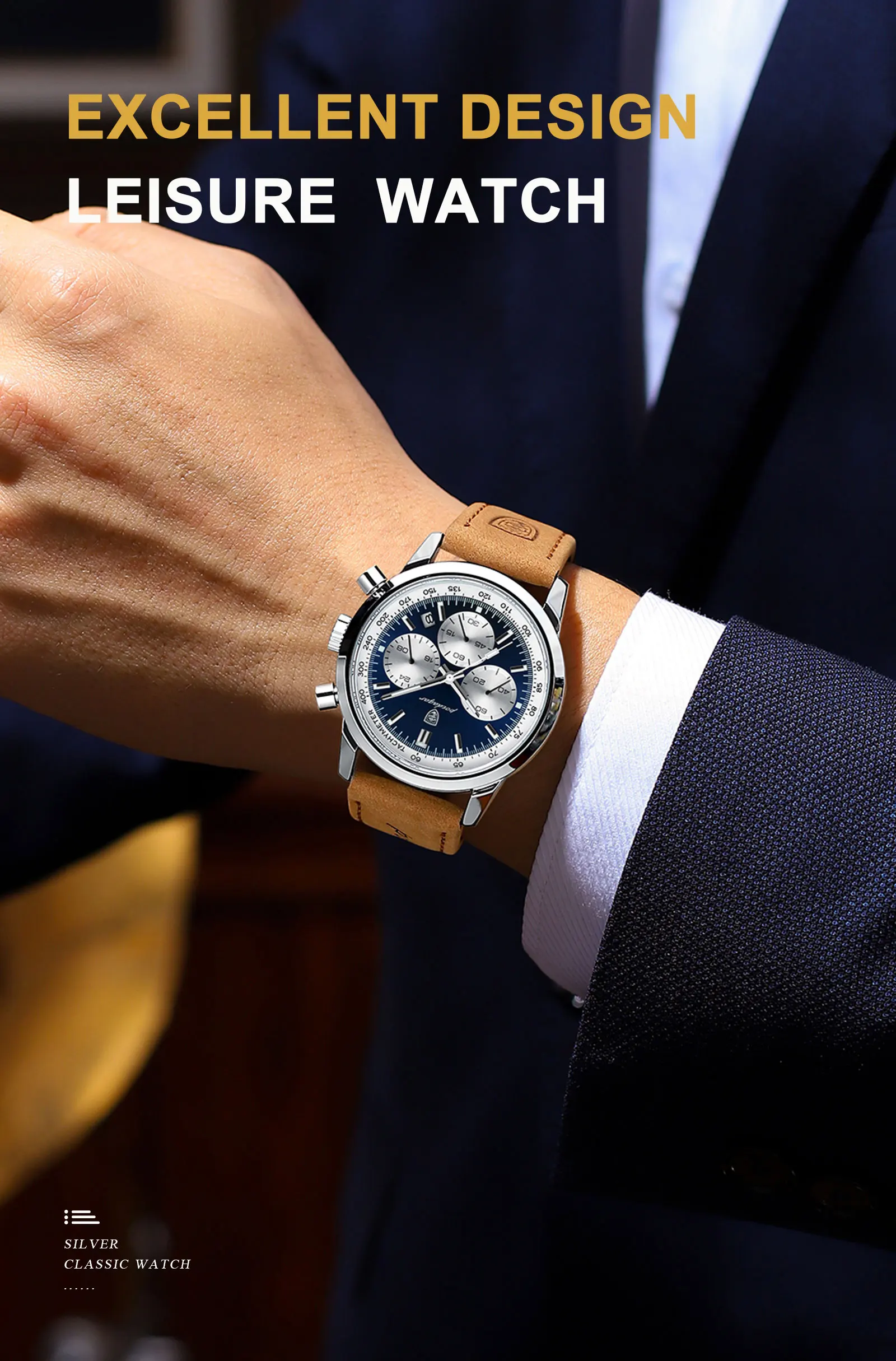 Poedagar Luxury Leather Reloj Waterproof Luminous Watch For Men ...
