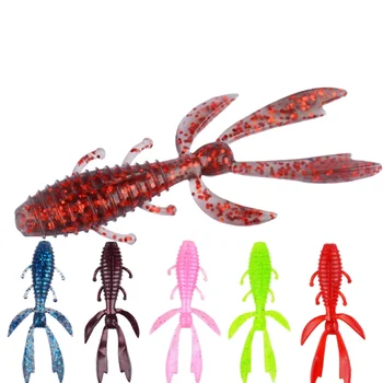 Shrimp-Shaped Soft Worm Floating TPE Fishing Lure Black Pit Mandarin Bass Lure Multilegged Plastic Soft Lures for River Fishing – Soft Lure – view 3