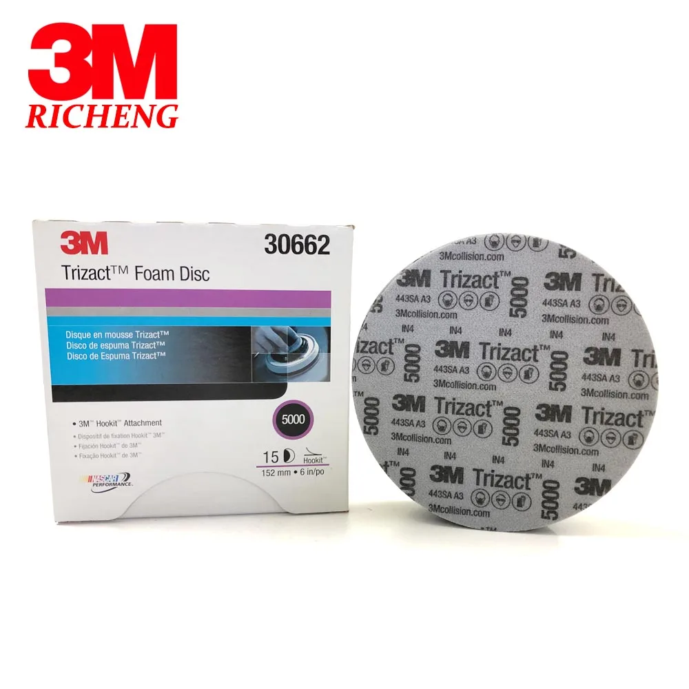3M Trizact Hookit Foam Disc P5000 15 Pack 152mm was 3M 51130 3M Trizact Hookit Foam Disc P5000 15 Pack 152mm was 3M 51130