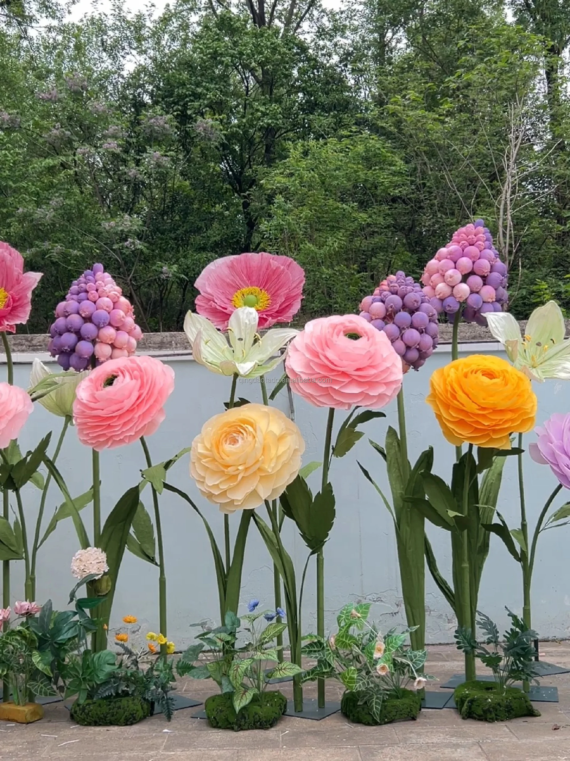 Artificial Paper Flower Giant Paper Organza Flower For Wedding Decor