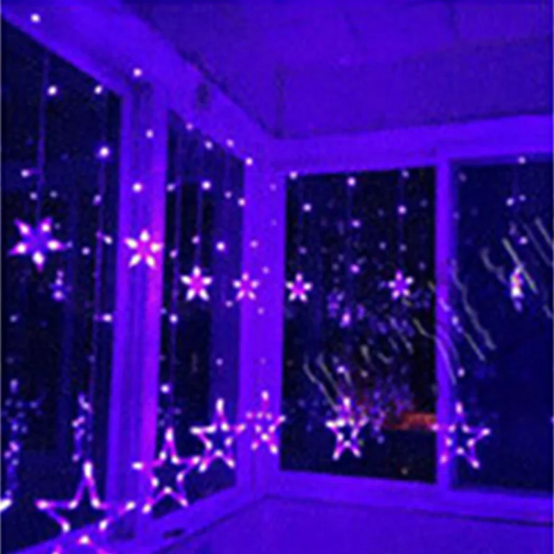 Moon Star String Battery Operated Icicle Fairy Light Multi-Color Christmas and Halloween Party Window Decoration