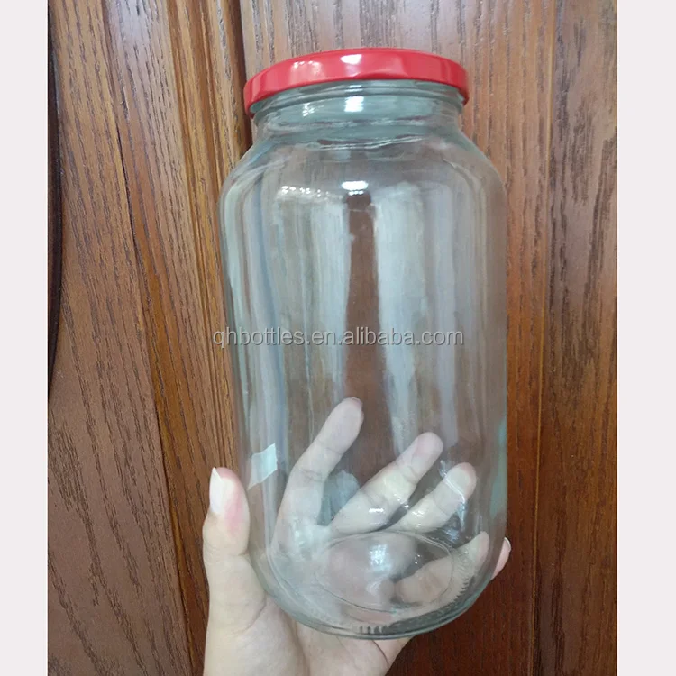 Professional New 1L Design Empty Pickle Jar Round Glass Jam Bottle