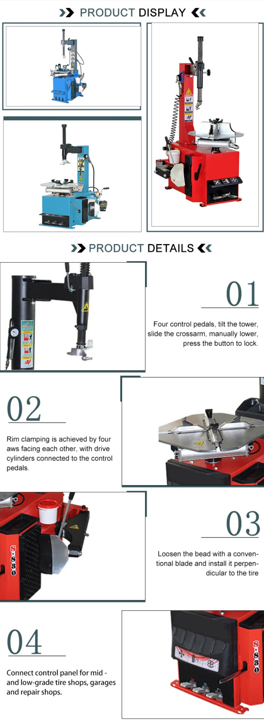 Tire changer wheel balancer machine jack air compressor combination supplier