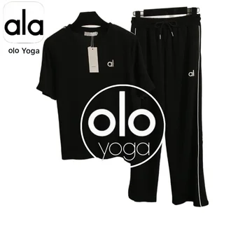 2025 New Sportswear Set a Short-Sleeved T-shirt With Logo Embroidery on the Chest and Loose-Fitting Casual Trousers