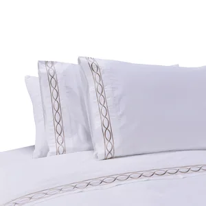 Luxury Duvet Cover Set 100% Cotton Embroidery Quilt Bedding Set White Luxury Bedsheet Set