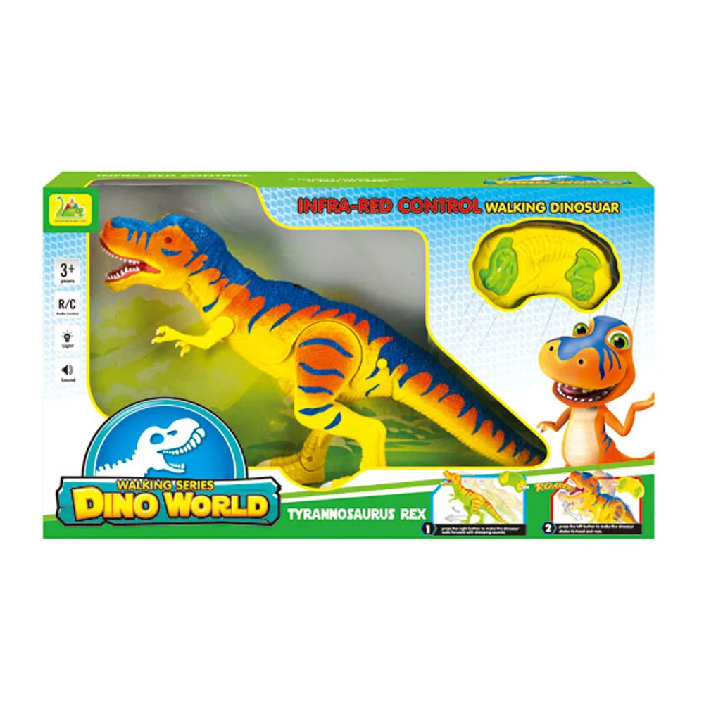 Wholesale Plastic Big Simulated T-Rex Infrared Remote Control Sound Light  Walking Electric Dinosaur Robot Toys