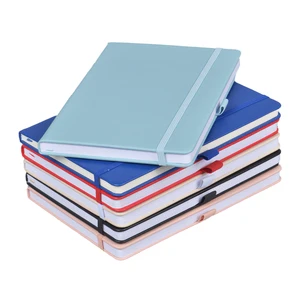 Customizable A5 Business Notebook with Elastic Strap - Multiple Colors Available - 60-Page Interior - Flat-Lay Design - Perfect