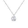 Pure silver 999 sharp knife chain +925 pendant (white gold)