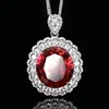 Red corundum pendant with Chopin chain