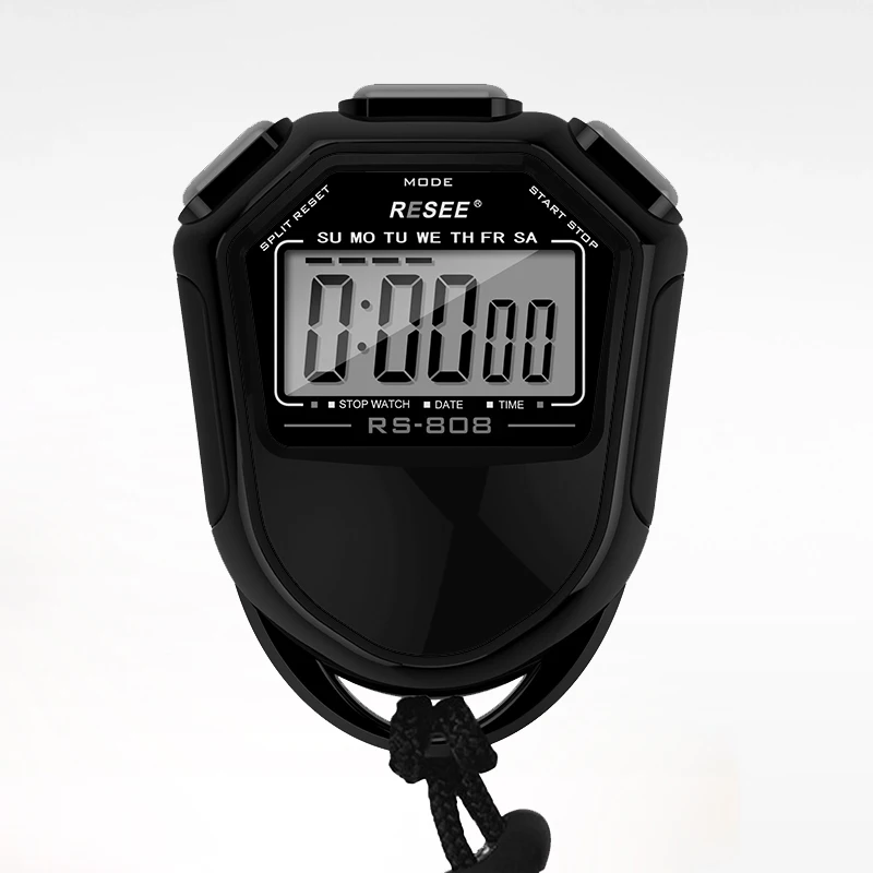 Resee Factory Customization Digital Display Stopwatch 2 Lap Memory Stopwatch Single Row Display Stopwatch Sports Stop Watch