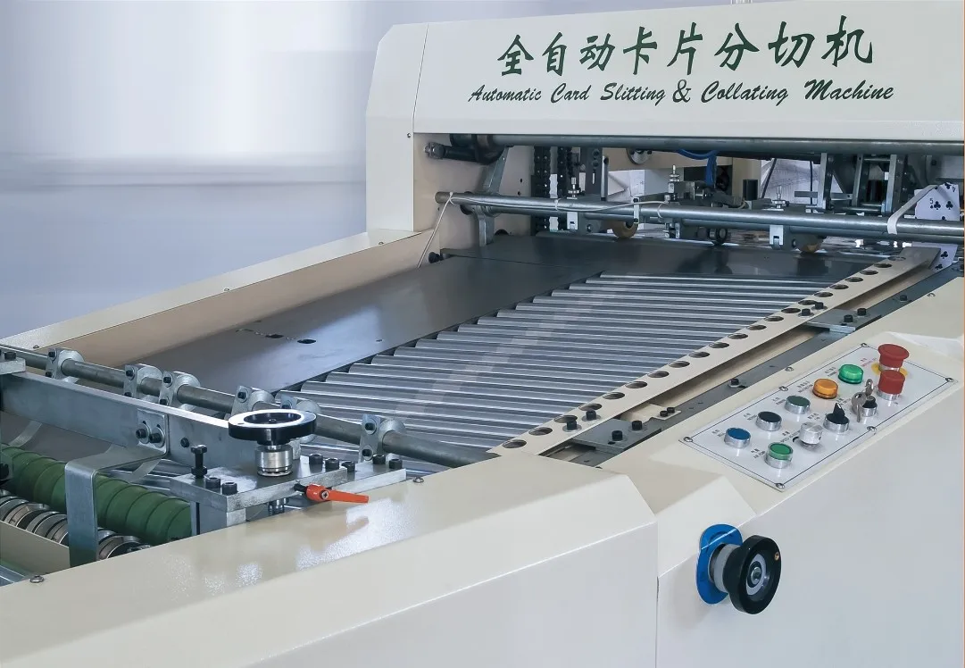 Automatic Poker Cutting Collating Corner Rounding Making Playing Card Slitting Machine