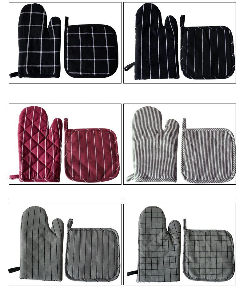 Kitchen Scandinavian Style Thick Microwave Gloves Insulation Anti-scalding Placemat Pot Holder Cotton Oven Mitt