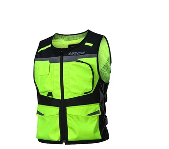 Casual Reflective Motorcycle Vest Fish Waistcoat in Polyester Oxford Fabric for Outdoor Riding Motocross