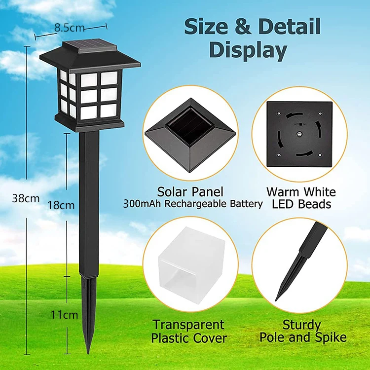 Classic LED Solar Garden Lights Outdoor Pathway Waterproof Solar Landscape Walkway decorated Lights manufacture