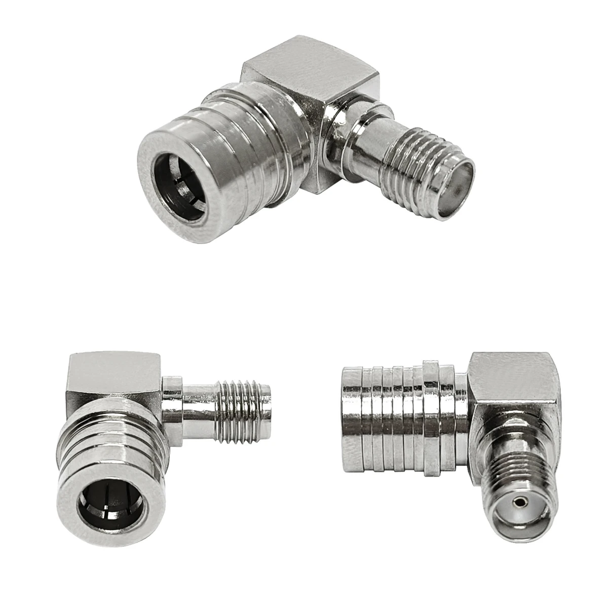 Factory Adaptor Sma Female Jack Hembra to Qma Male Plug Macho Right Angle 90 Degree Elbow Nickel Plated Rf Coaxial Adapter
