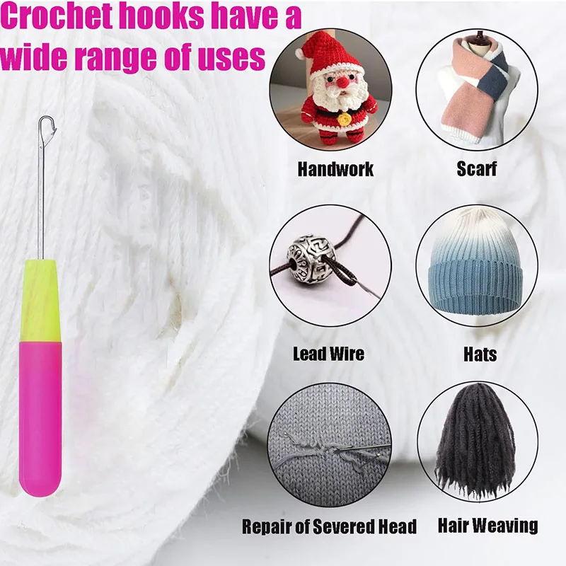 Wholesale Custom Multi-purpose Plastic Handle Crochet Hook Hair Braiding Wig Tools Crochet Hook Needle for Dreadlocks Hair