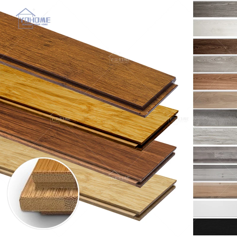 Бразильский интерьер 17 мм, тяжелые бамбуковые деревянные плавающие полы, глянцевые бамбуковые полы, твердая древесина, карбонизированный паркет, бамбуковые полы