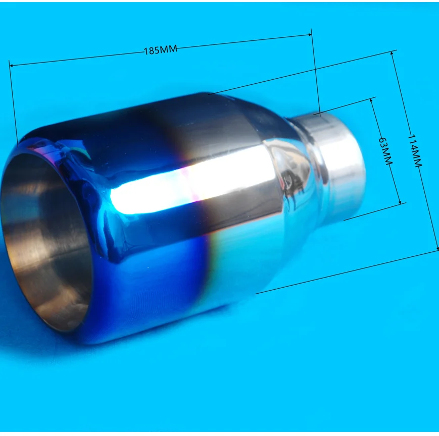 114mm Beveled Mouth Blue Exhaust Tip Universal Exhaust Tips Car Muffler