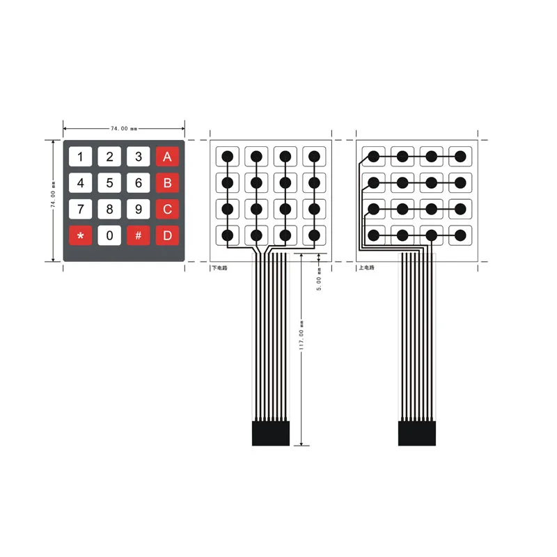 New Design and special structure ATM Part Matrix Numeric Metal Keypad