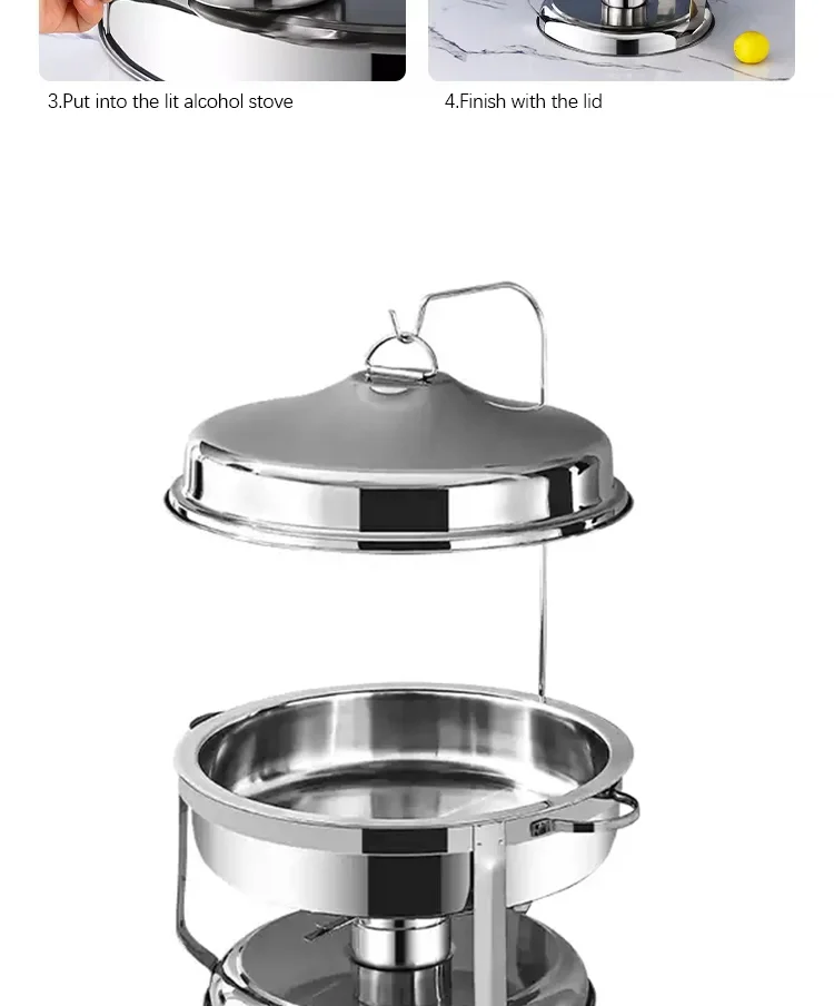 Hot Sale Chafer Buffet Food Warmer Set Stainless Steel Luxury Chaffing