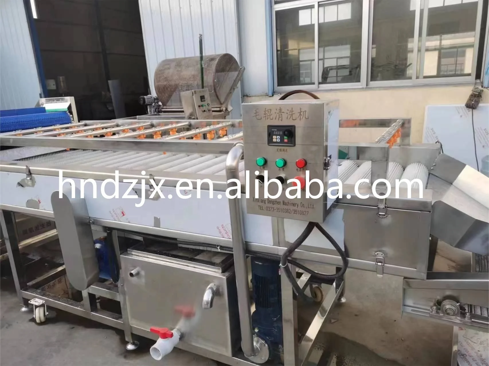 DZJX Continuous Water Bubble Fruit and Vegetable Papaya Aloe Vera Apple Wash Peeling Cleaning Washing Machine