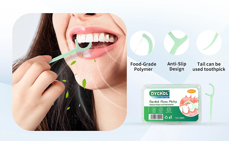 Dycrol 50 Pcs Dental Floss Pack Of 3 Boxes 150 Pcs Floss Picks Dental