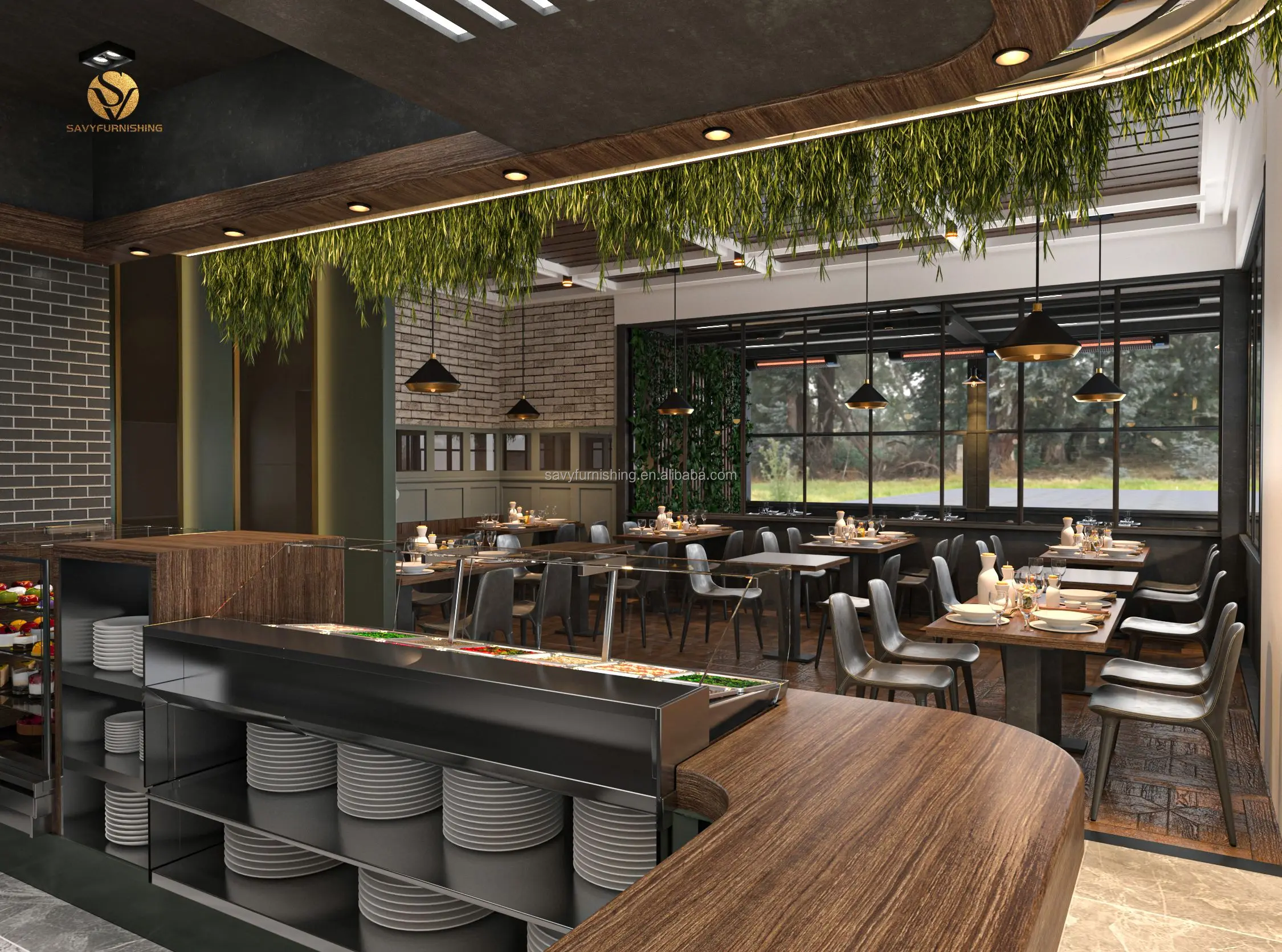 Fast Food Restaurant Interior Design Burger Shop Counter Pizza Shop