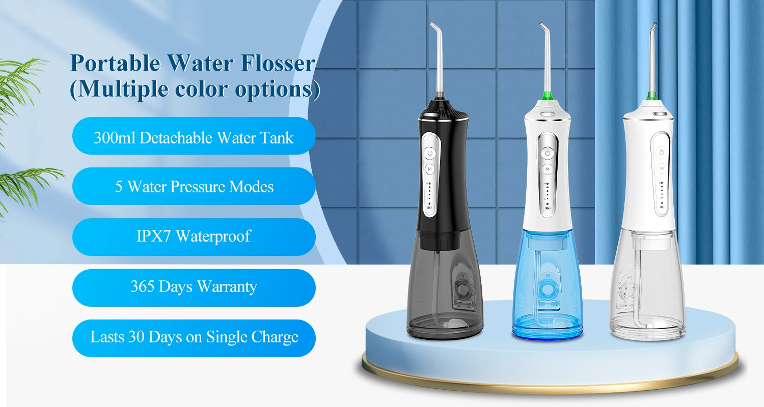 2000mah 2023 Professional Cordless Water Flosser With Typec Port Ipx7