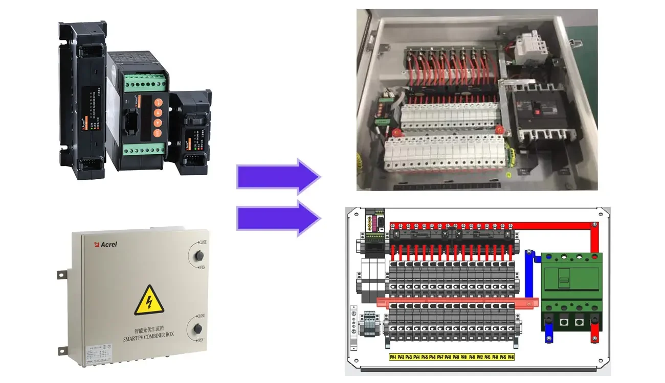 Acrel 24 channels energy meter AGF-M24T DC0-20A solar string monitoring 0-1000V voltage measurement