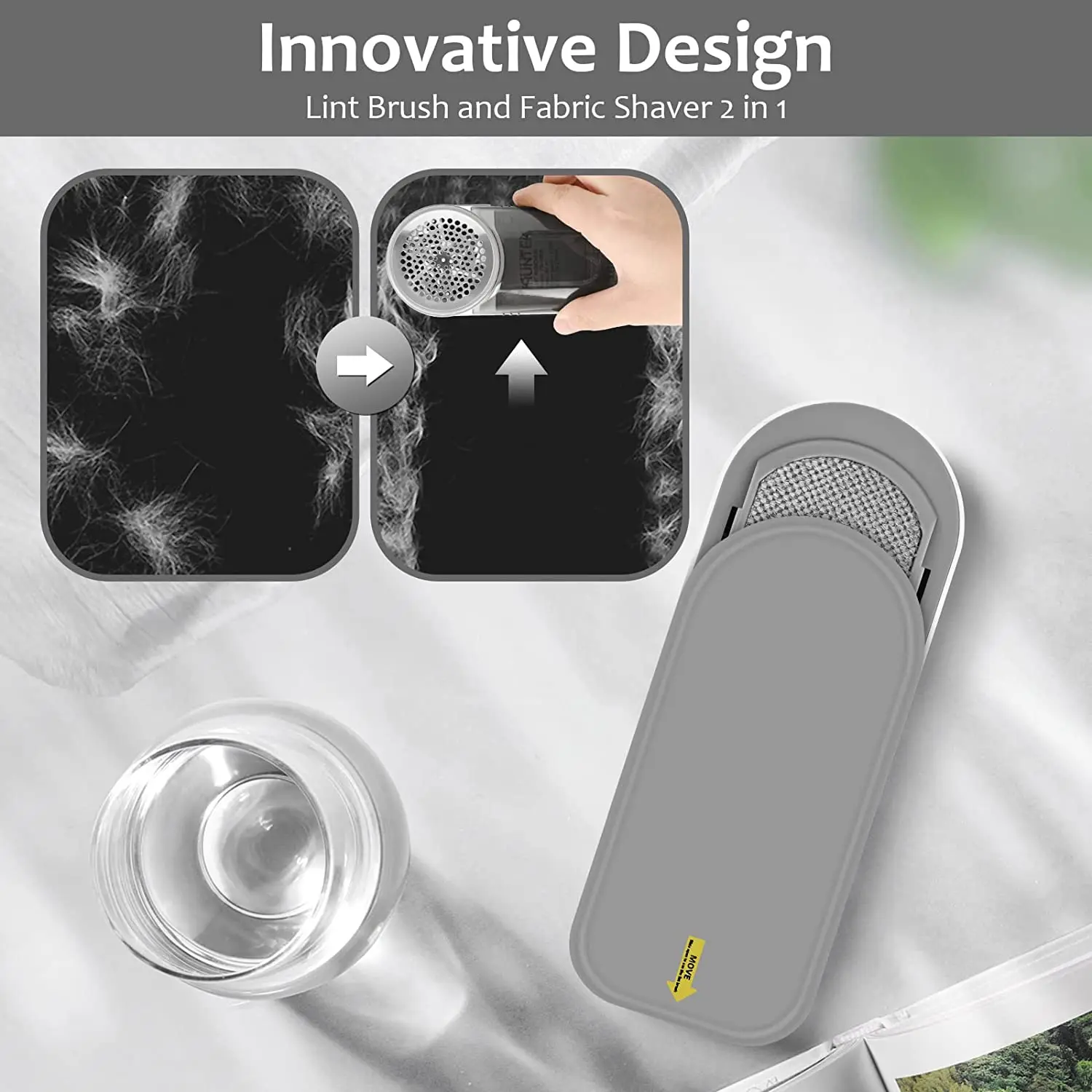BEST SELLER Fabric Shaver and Lint Remover Sweater Defuzzer Stainless Steel Blades USB Cable Operated