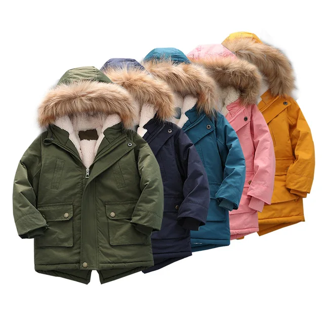 Children'S Clothing Plus Fleece Thickening 2024 Winter Cotton-Padded Jacket  Hooded Boy Cotton-Padded Jacket For Children