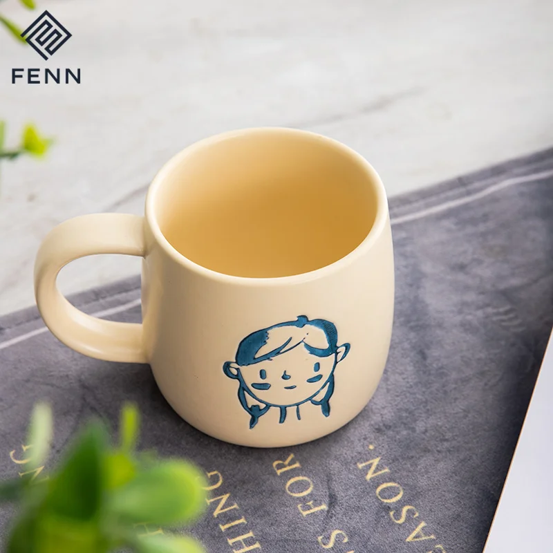 product fenn creative hand painted household ceramic water cup coffee mug customized mug for logo portrayal head portraits gift mug-58