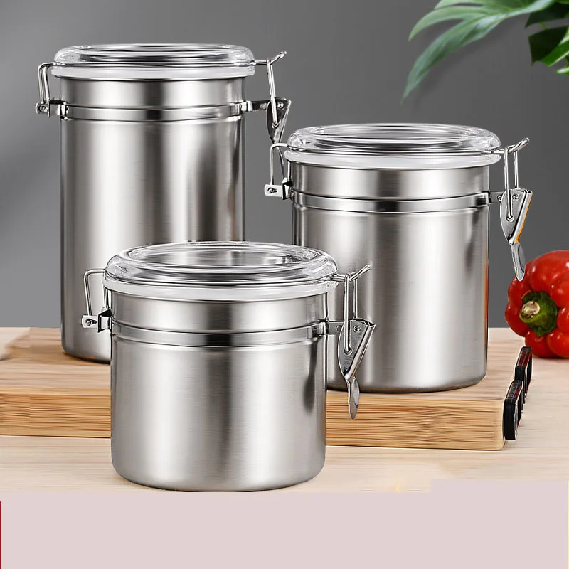 Different Sizes Airtight Stainless Steel Canister Food Storage ...