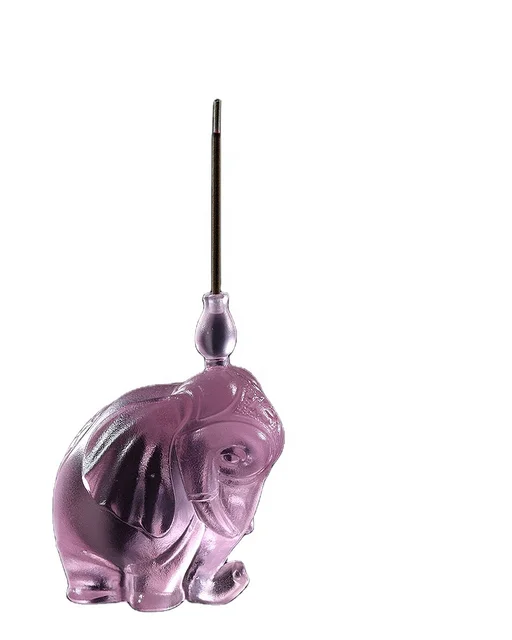 Custom Hand-carved Glass Material Animal Shape Incense Holder Elephant Design Decoration For The Study