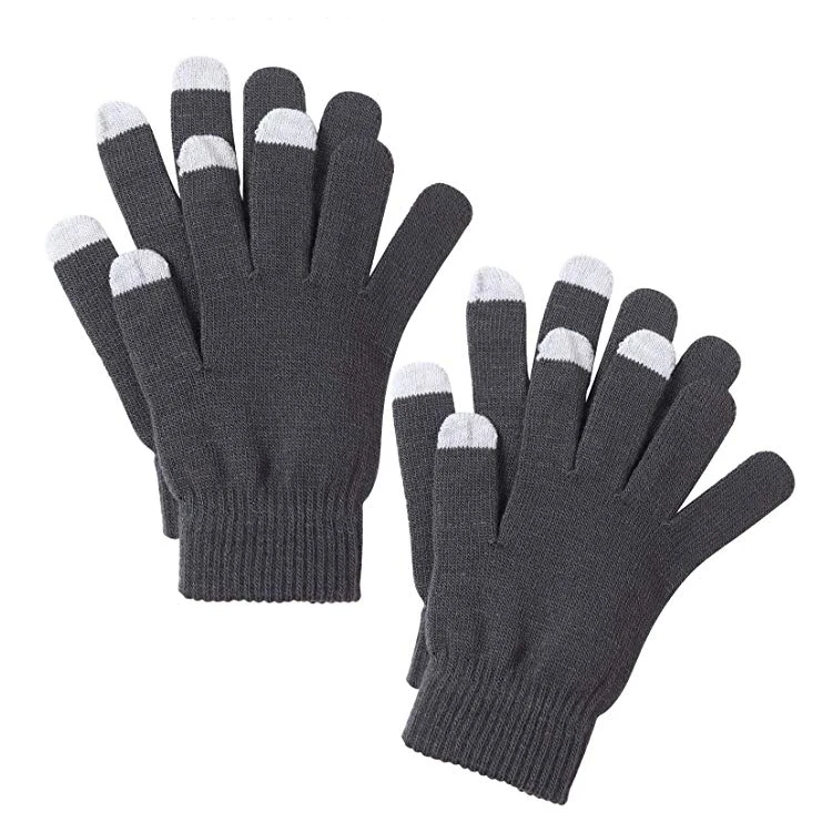 3 пальца акриловый датчик вязаный текстовый сенсорный экран Зимняя перчатка сенсорный экран для мобильного телефона