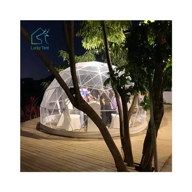 Clear Cover Party Tent Transparent Dome Tent Geodesic For Restaurant Outdoor Dining Glamping