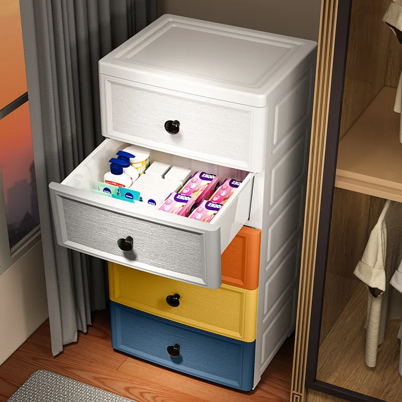 Thickened Plastic Multi-Layer Toy Storage Cabinet Baby Closet & Children's Organizer Chest Drawers for Tableware & Organizing