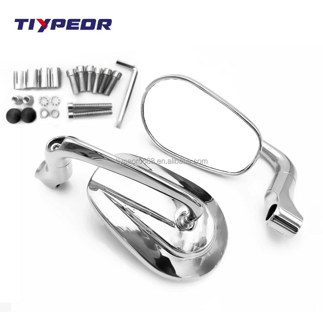 product tiypeor universal motorcycle chrome aluminum side mirror for motorcycles new design multi angle adjustable large area view-8