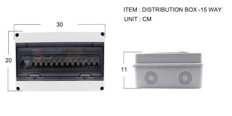 High Quality IP65 Waterproof 15 Way Wall Surface Mount ABS Electrical ...