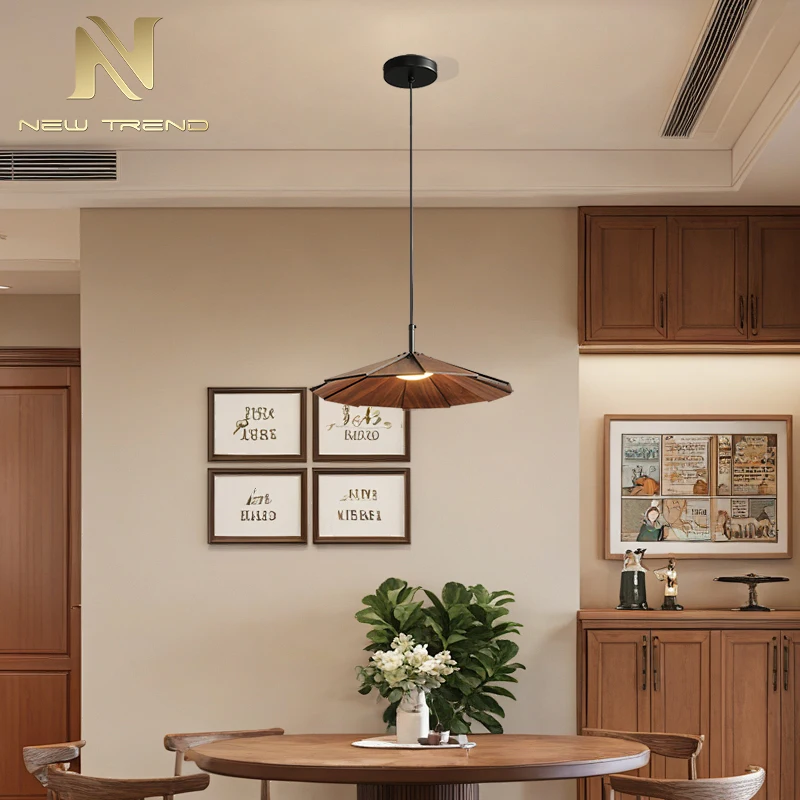 CPL-438 Rustic Farmhouse Wood Beam Chandelier – Vintage Seeded Glass Pendant Light for Dining Room