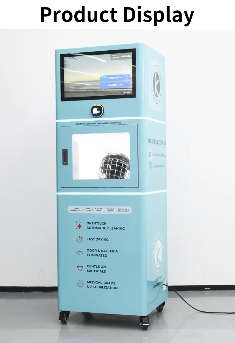 product automatic helmet cleaning vending machine for motorcycle and bike helmets with sterilizing and qr payment system-15