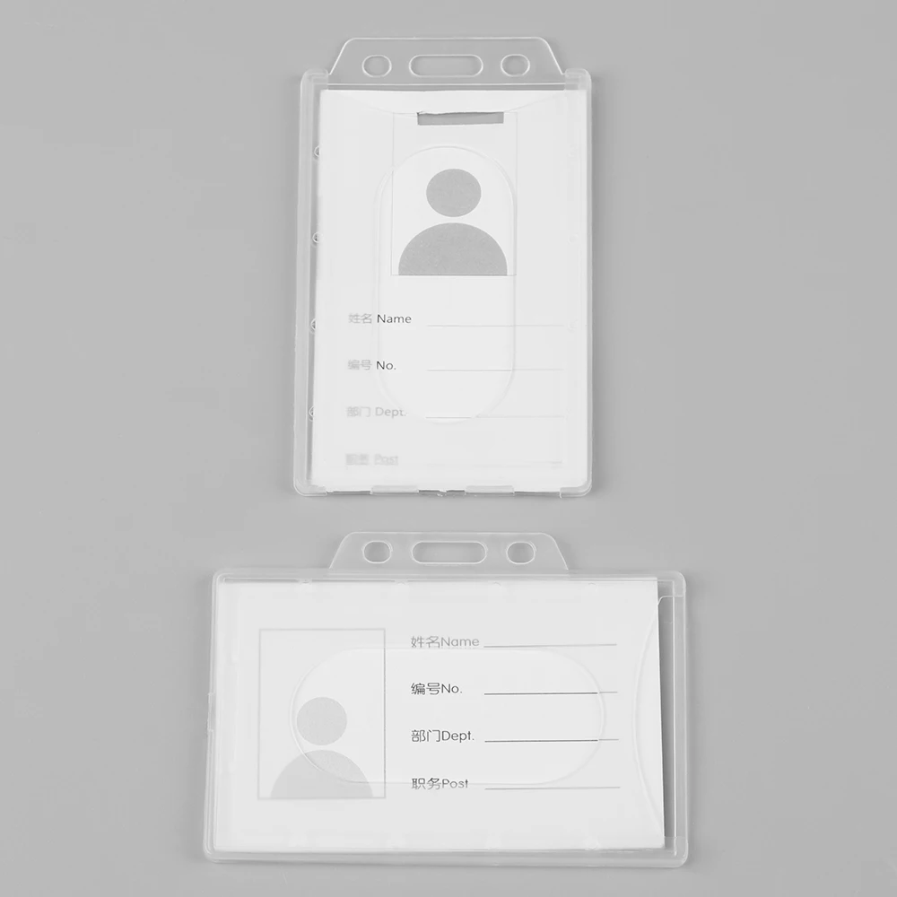 Office Single Credit Card Holder Protector Cover Enclosed Transparent Card  Sleeve Work ID Clear Card Holder