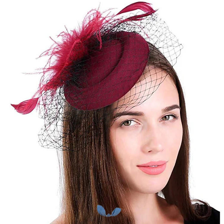 Hat Pillbox Hat Hair Clip Cocktail Tea 