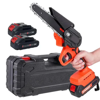 6 Inch Battery Lithium Chainsaw Portable Cordless Mini Electric ...