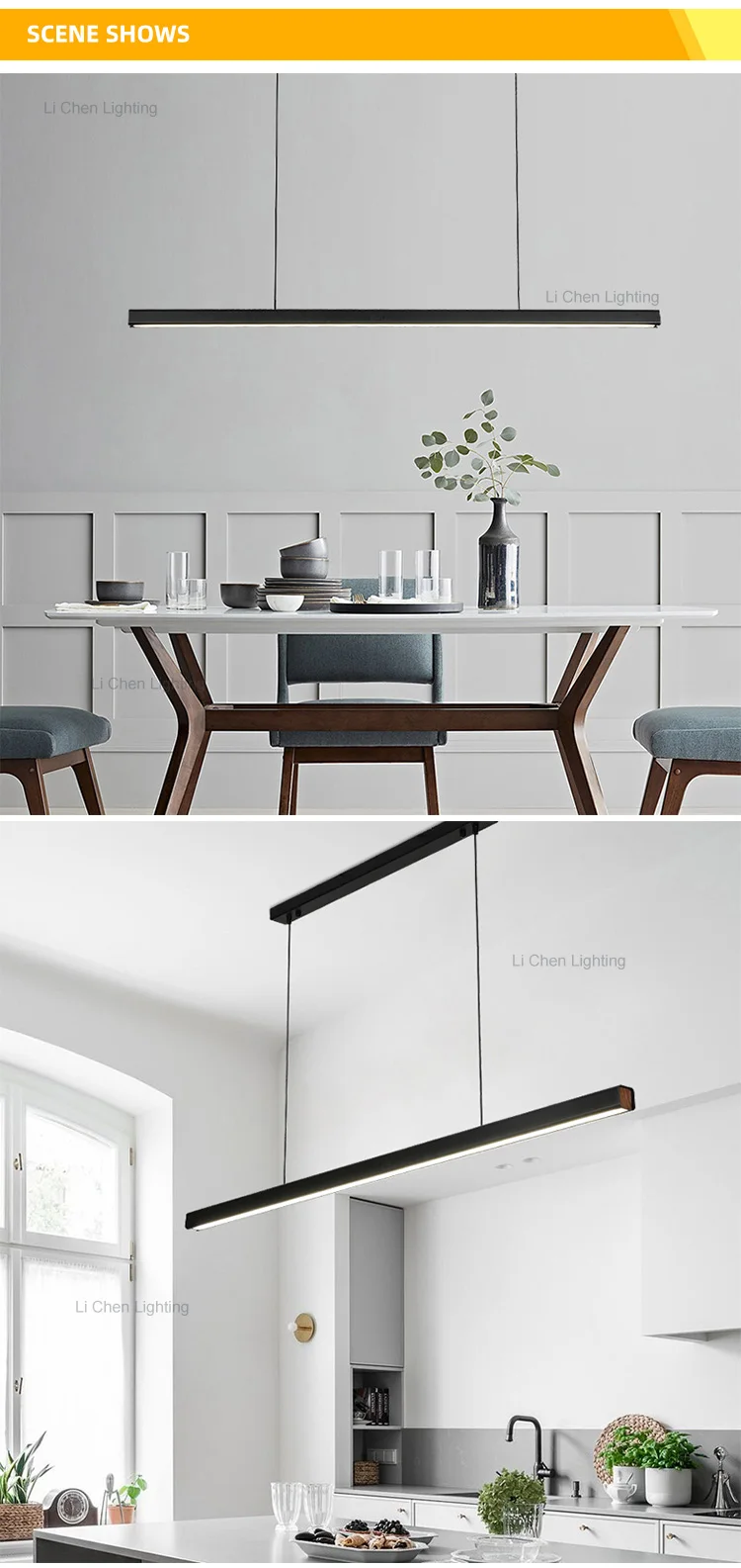 p0055 simple design indoor decoration office home commercial black led modern pendant lamp-3