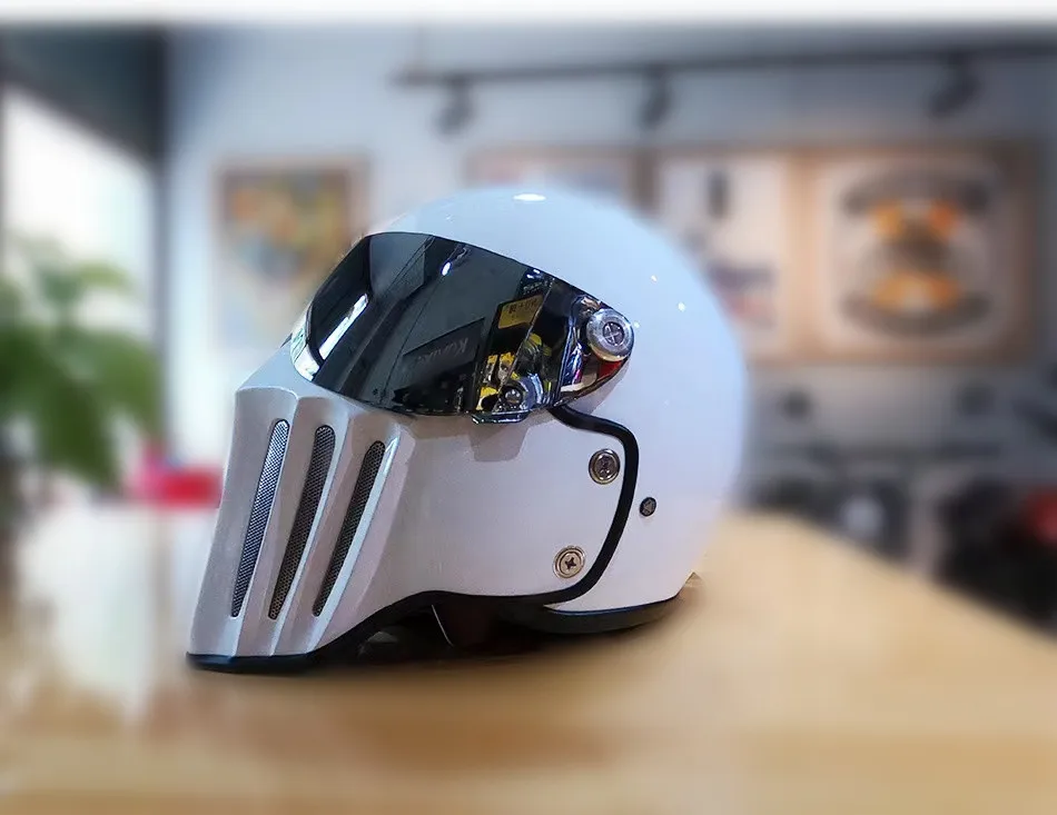 Retro Motorcycle Detachable Full/half Helmet Shark Helmet