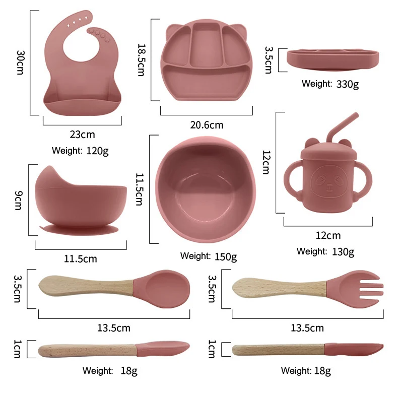 Food Grade Bpa Free Suction Organic Silicone Baby Feeding Gift Box Set